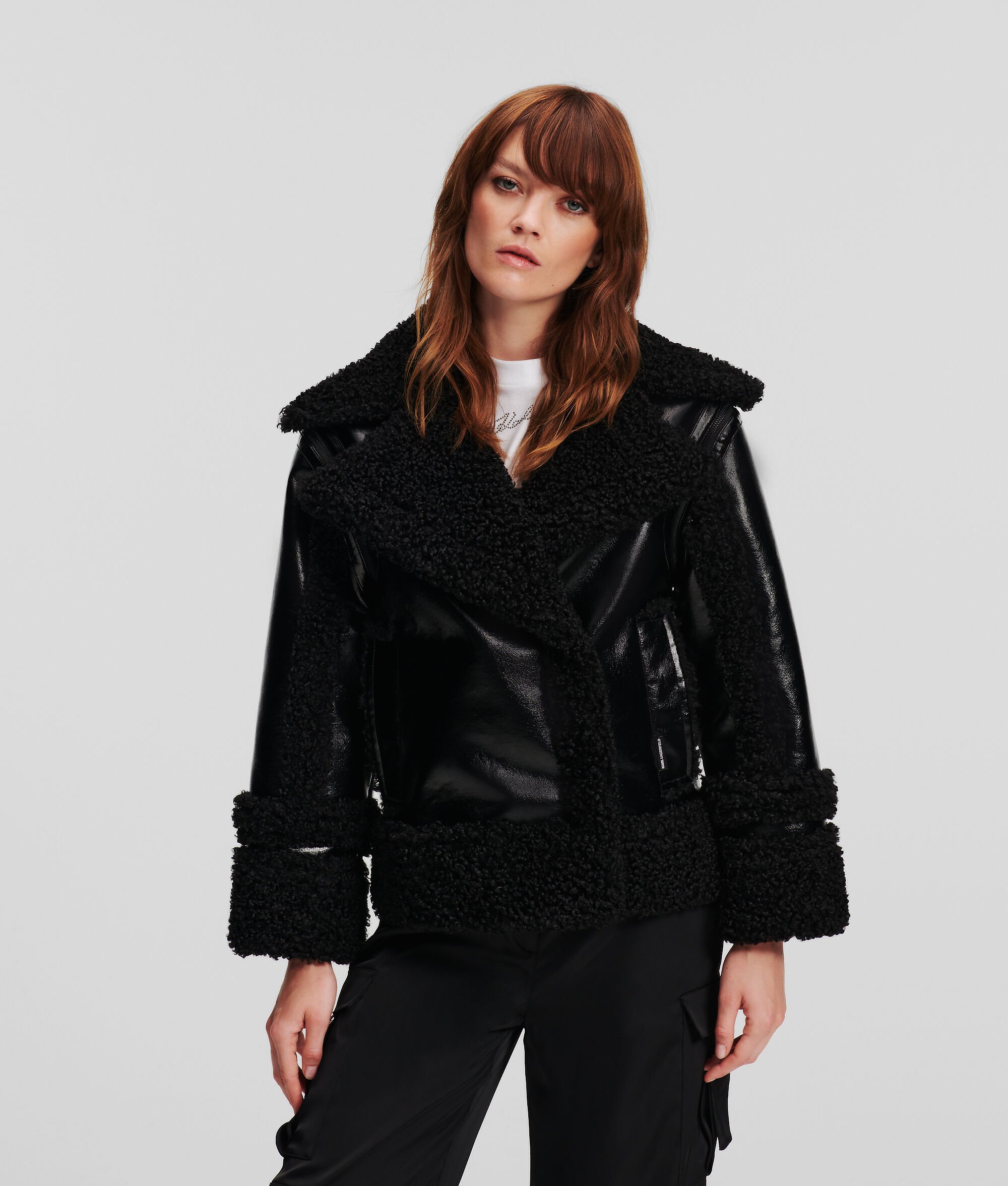 (image for) Cutting-Edge FAUX-SHEARLING AVIATOR JACKET